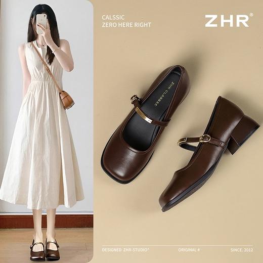 ZHR则则气质玛丽珍鞋女2025新款粗跟法式小皮鞋经典单鞋时尚百搭 商品图2
