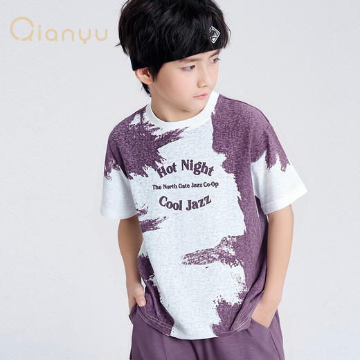 笛莎千与2025夏新款晕染泼墨男童短袖短裤套装 商品图3