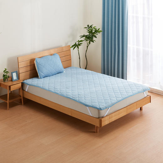 强冷感S2502 蓝色床品系列 薄被/床垫/枕垫 单人/双人/特大双人 商品图4