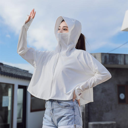【宽松透气！防晒外套】夏季薄款冰丝防晒衣女超好看透气外套户外骑行防紫外线连帽防晒服。ry 商品图7