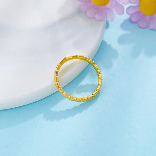 【限时克减150元】足金999.9 #蛇年新品 【精品】空心几何蛇骨戒指固口圈戒蛇戒(AIJZ00156)（预售产品下单后不退款不退货不换货不补差 商品图3