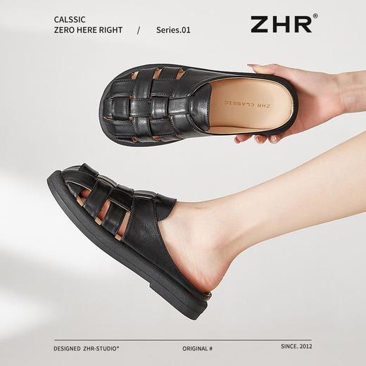 ZHR则则平底镂空凉鞋多巴胺罗马编织拖鞋205新款轻便旅游户外半拖 商品图4