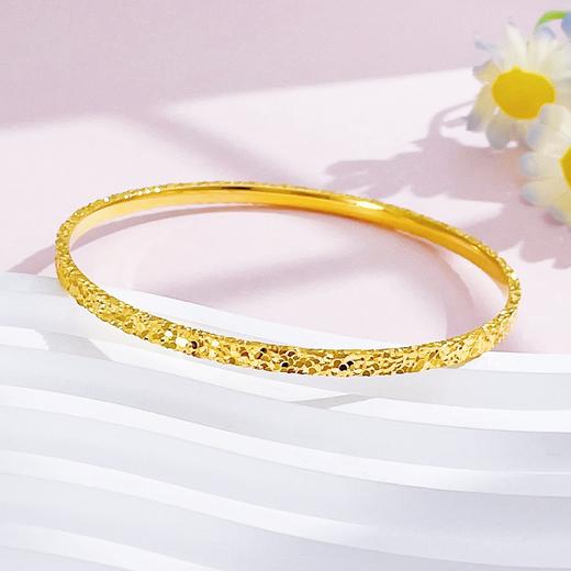 【限时克减150元】足金999.9碎碎冰 【精品】实心固口四方手镯碎碎冰手镯满天繁星手镯（面宽约2.9-3.3mm，厚约1.7mm）(AISZ00508-4)（预售产品下单后不退款不退货不换货不补差 商品图0