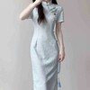 旗袍小个子2025春夏季新中式年轻款套装 高贵订婚改良旗袍 连衣裙子 商品缩略图3