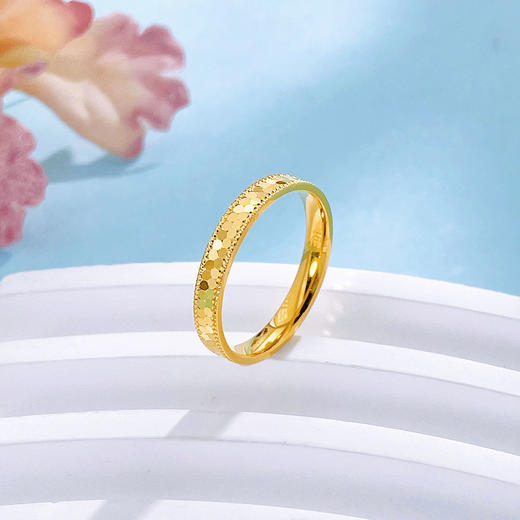 【限时克减150元】足金999.9 #CNC 【精品】空心CNC镜面金鱼鳞固口圈戒（面宽约2.8-3.2mm）(AIJZ00152)（预售产品下单后不退款不退货不换货不补差价 商品图2