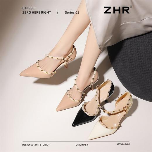 ZHR则则镜面细跟单鞋女2025新款高级百搭女鞋舒适显高精致高跟鞋 商品图6