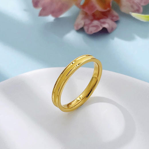 【限时克减150元】足金999 #CNC 5G黄金空心固口戒指CNC高光时尚女戒(BE5GJZ00219)（预售产品下单后不退款不退货不换货不补差价 商品图1