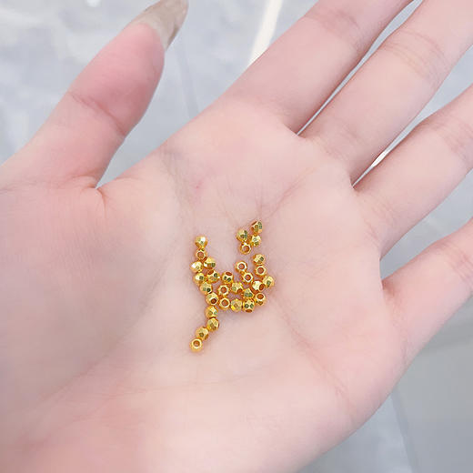【限时7.5折】【定价黄金】足金999 （无成色字印）5G黄金空心蹦迪珠转运珠散珠Diy手串配件/30粒（珠约2.3-2.7mm）(AK5GSC00036)（预售产品下单后不退款不退货不换货不补差价 商品图2