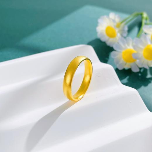 【限时克减150元】足金999.9 #复古风 古法空心固口戒指素圈戒指条戒（面宽约3.9-4.3mm）(AIGFJZ00275-2)（预售产品下单后不退款不退货不换货不补差价 商品图1
