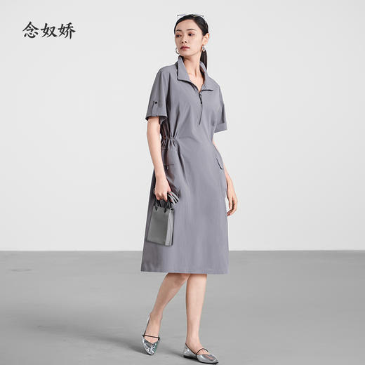 【商场同款】CND5468 “ 工装连衣裙 ” 灰色直身型工装连衣裙 商品图0