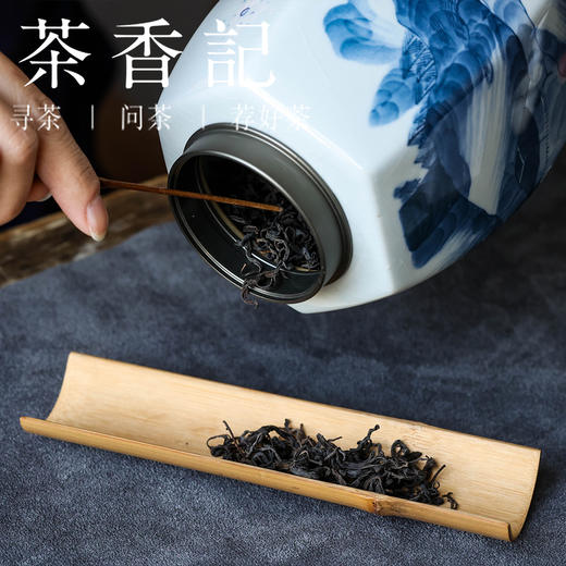 茶香记 仿手绘青花康熙山水六角茶叶罐陶瓷存茶罐醒茶罐茶道零配 商品图4
