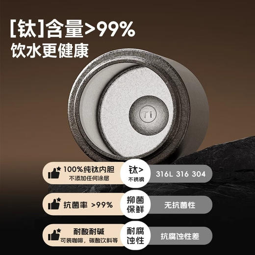 物生物（RELEA）纯钛泡茶保温杯茶水分离水杯子男女智能显温便携礼盒款 JV012479-0450 商品图2