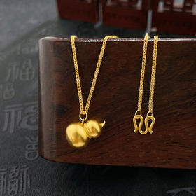 【限时克减150元】足金999.9 #非凡福佑 #复古风 #葫芦 古法空心国潮古风福禄双至招财葫芦调节套链(AEWGFTL00026)（预售产品下单后不退款不退货不换货不补差价
