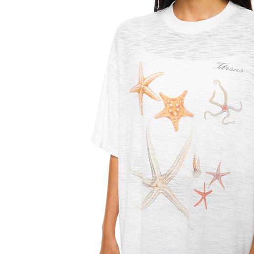 FDR官方店 沙滩海星印花短袖T恤男女夏季宽松休闲情侣装体恤上衣 商品图2