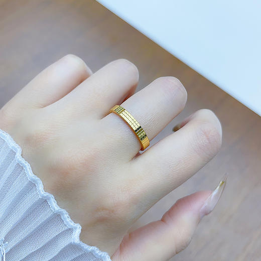 【限时克减150元】足金999 #固口戒指 5G黄金实心甜蜜方糖立体几何方块戒指圈戒（面宽约2.8-3.2mm）(BE5GJZ00138)（预售产品下单后不退款不退货不换货不补差价） 商品图0