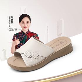 妈妈凉拖鞋女2025新款夏季外穿软底防滑中老年女士一字拖鞋子5L618-36