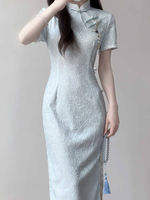 旗袍小个子2025春夏季新中式年轻款套装 高贵订婚改良旗袍 连衣裙子 商品图0