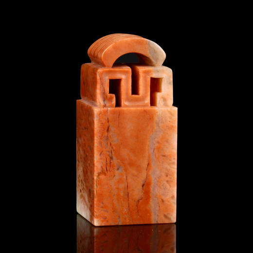 孤品016732-老挝石博古钮扁章-2.9*2.9*6.4cm 商品图0