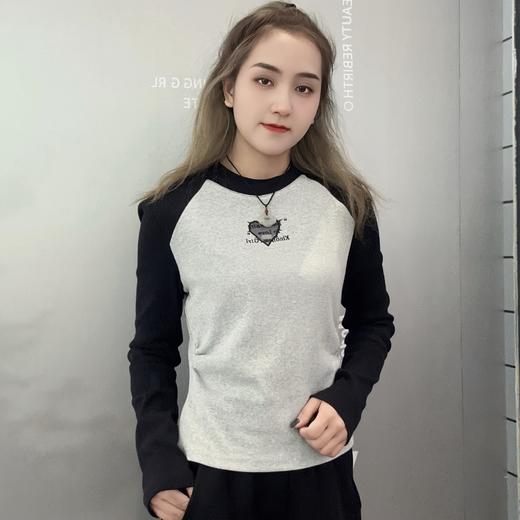 MZ插肩袖下摆抽绳针织T恤（灰）春季351010560321 商品图0