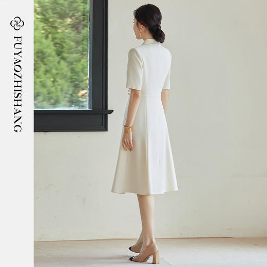 FUYAO扶摇 中华风连衣裙女修身显瘦西装裙优雅短袖高级感大摆裙夏 商品图4