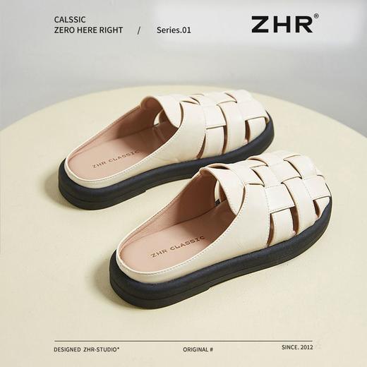 ZHR则则平底镂空凉鞋多巴胺罗马编织拖鞋205新款轻便旅游户外半拖 商品图5