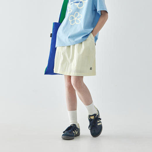【代发】女童尼龙半裙 棵初夏季款儿童休闲A字短裙藏青色/米杏 商品图3