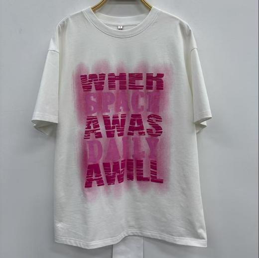 MZ圆领字母印花短袖T恤（白黑）夏季952010110321 商品图4