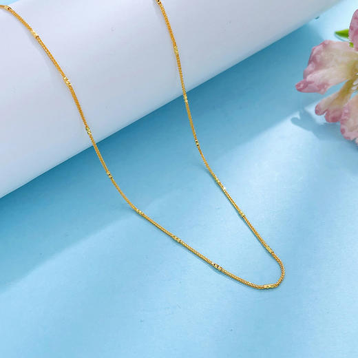 【限时克减150元】足金999 5G黄金实心万利菠萝肖邦链不可调节项链（面宽约0.8-1.2mm）(BJ5GXL00071-4)（预售产品下单后不退款不退货不换货不补差价） 商品图1