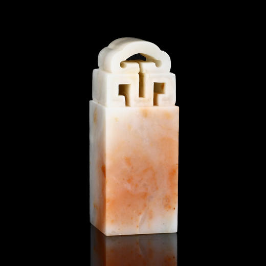 孤品016725-老挝石红花冻博古钮方章-3.0*3.0*7.6cm 商品图0