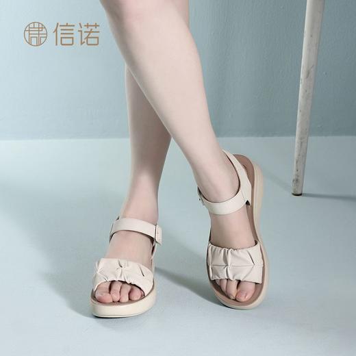 信诺真皮女鞋2025夏季新款软底妈妈鞋中老年舒适轻便凉鞋时尚女凉5L950-32 商品图6
