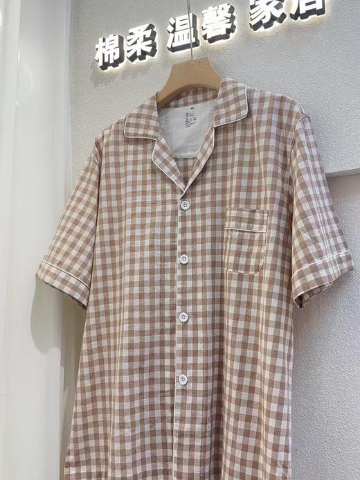 【家居服套装】男士格子短袖长裤家居服女居家服饰睡衣【FF25830/FF25831】 商品图0