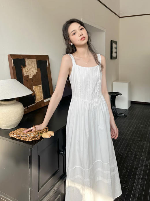 【百图lulu定制】【珍珠雪连衣裙】温柔干净  浪漫 白色背带裙 商品图4