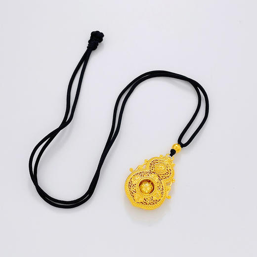 【限时克减150元】足金999.9 #葫芦 #时来运转 古法镂空挂绳吊坠国潮古风人生四美葫芦喜报三元可转金珠葫芦吊坠（含珠子）(GFDZW00390-02)（预售产品下单后不退款不退货不换货不补差价） 商品图2