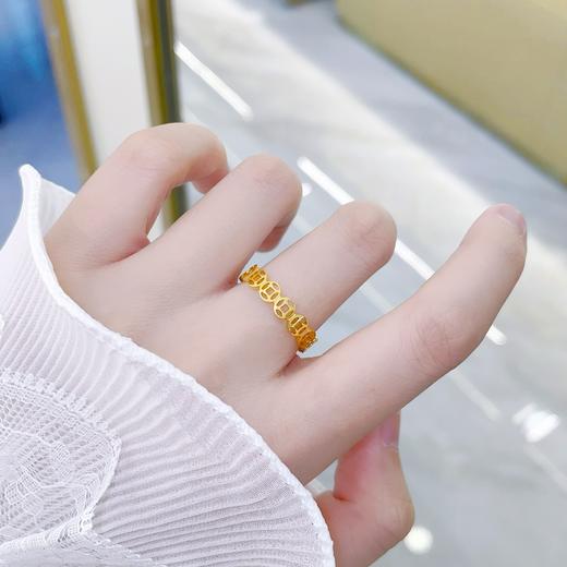 【限时克减150元】足金999.9 #复古风 【精品】镂空招财铜钱造型金币镜面金固口圈戒女戒(AIJZ00143)（预售产品下单后不退款不退货不换货不补差价 商品图0