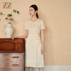 佐尔美夏季新款新中式国风气质100%桑蚕丝连衣裙女M42LS43 商品缩略图2