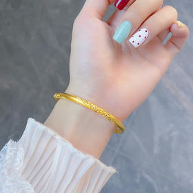 【限时克减150元】足金999.99 #莫比乌斯 五9古法空心固口手镯祥云斜纹莫比乌斯手镯（面宽约3.3-3.7mm）(ACGFSZ00012)（预售产品下单后不退款不退货不换货不补差价）