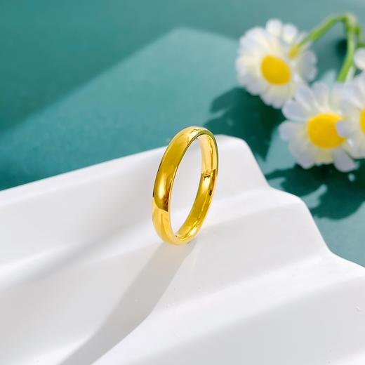 足金999.9 【精品】空心固口戒指亮面光面素圈戒指条戒（面宽约2.9-3.3mm）(AIJZ00141-1) 商品图1