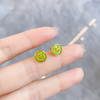 【限时克减150元】足金999  #低温珐琅 【精品】5G黄金实心春绿玑镂珐琅繁花花窗如意纹圆形耳饰耳钉（配胶塞）(AU5GES00012)（预售产品下单后不退款不退货不换货不补差价 商品缩略图2