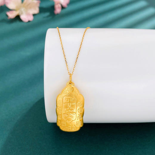 【限时克减150元】足金 #天赐鸿福 【精品】3D硬金仿古法天赐鸿福佛头吊坠佛佑平安吊坠（不含链）(YJDZ00274)（预售产品下单后不退款不退货不换货不补差价） 商品图1