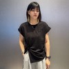 NY圆领下摆扭结短袖T恤50320（黑）夏季 152520210321 商品缩略图0