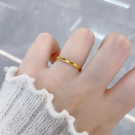 【限时克减150元】足金999 #CNC 5G黄金空心固口戒指多刻面女戒(BE5GJZ00217)（预售产品下单后不退款不退货不换货不补差价 商品图0