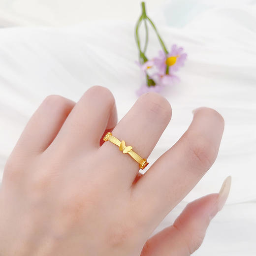 【限时克减150元】足金999  #九紫离火 【精品】黄金实心高光九紫离火小仙蝶时尚蝴蝶固口戒指(AUQJZ00115)预售产品下单后不退款不退货不换货不补差价 商品图0