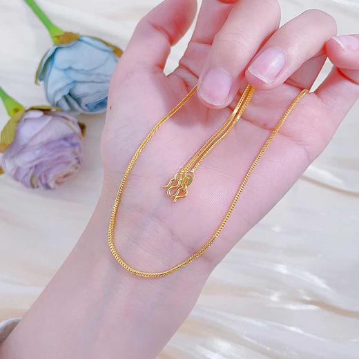 【限时克减150元】足金999 5G黄金实心密圆龙骨链不可调节项链机织项链（面宽约0.9-1.3mm）(BJ5GXL00052-2)（预售产品下单后不退款不退货不换货不补差价） 商品图2