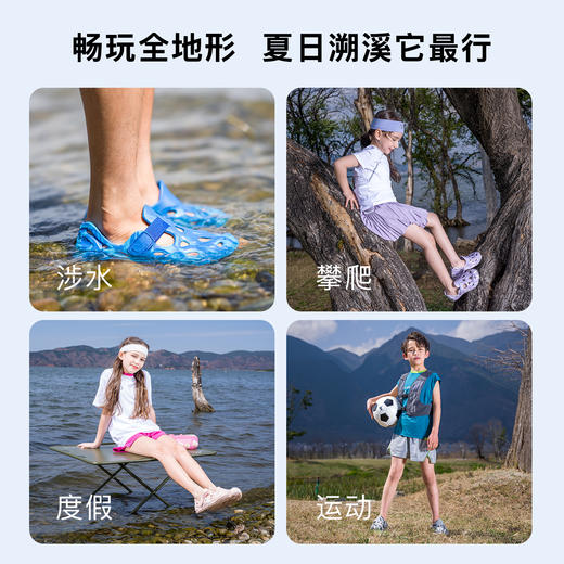 【30-38码】小蓝羊25夏季亲子鞋透气沙滩鞋涉水洞洞鞋迷彩凉鞋-小船长迷彩洞洞鞋，海边踩水必备 商品图1