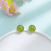 【限时克减150元】足金999  #低温珐琅 【精品】5G黄金实心春绿玑镂珐琅繁花花窗如意纹圆形耳饰耳钉（配胶塞）(AU5GES00012)（预售产品下单后不退款不退货不换货不补差价 商品缩略图0