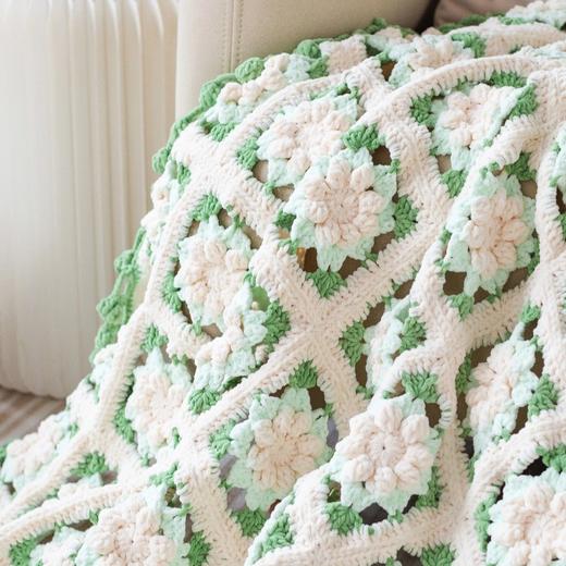 苏苏姐家雪绒花毯云小朵版手工编织自制DIY钩针毯子毛线团材料包 商品图2