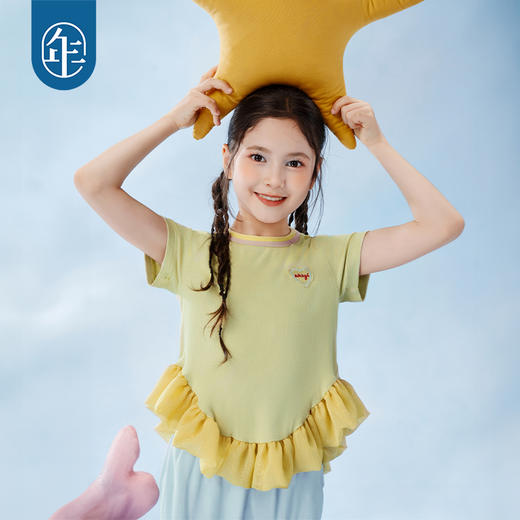 【年衣】女童2025年夏季新款上衣原创设计宽松半糖奶昔短袖T恤（预售6.3发货） 商品图2