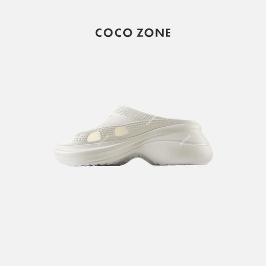 刘一一&COCO ZONE洞洞鞋纯色松糕拖鞋舒适厚底一字凉拖 23C29236 商品图0