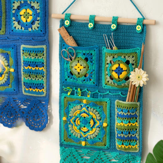 苏苏姐家青绿墙挂收纳手工DIY钩针编织小物家居装饰毛线材料包 商品图1