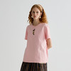 谜底T恤短袖女2025夏季新品休闲日常粉绣花宽松H型上衣252MT0587 商品缩略图1